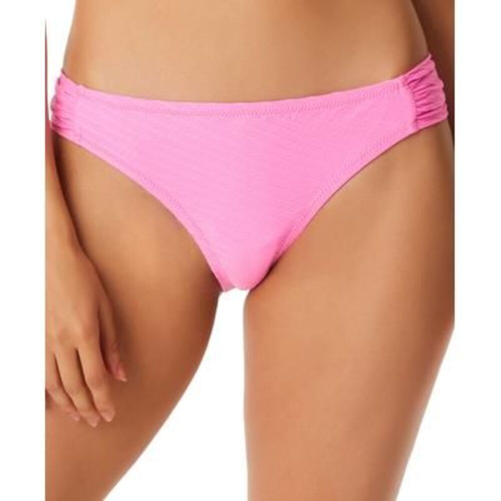 Jessica Simpson Pretty In Pique Side-shirred Bikini Bottoms In Femme -